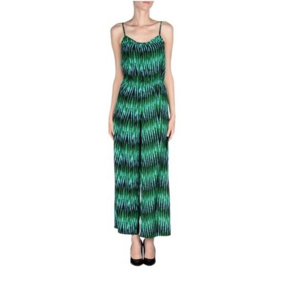 Michael Kors Women's Medium Jumpsuit Romper One Piece Sumatra Print Wide Leg - Picture 1 of 6